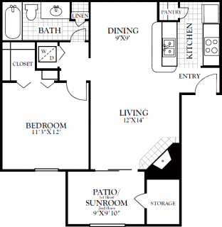 1 Bed / 1 Bath / 678 sq ft / Not Available Until: 03/30 / Deposit: from $150 / Rent: Starting at $1079